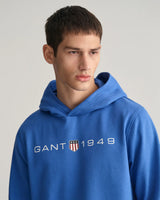 GANT Mens Printed Graphic Hoodie Rich Blue Northern Ireland Belfast