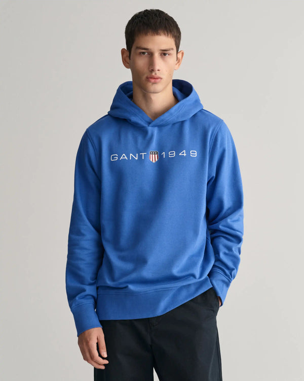 GANT Mens Printed Graphic Hoodie Rich Blue Northern Ireland Belfast