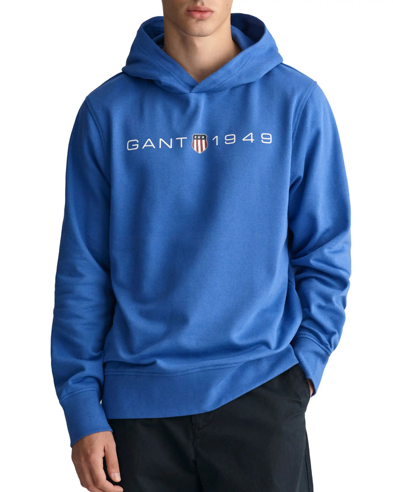 GANT Mens Printed Graphic Hoodie Rich Blue Northern Ireland Belfast