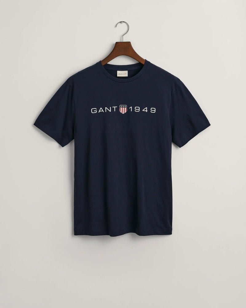 GANT Mens Printed Graphic T-Shirt Evening Blue Northern Ireland