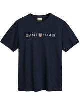 GANT Mens Printed Graphic T-Shirt Evening Blue Northern Ireland