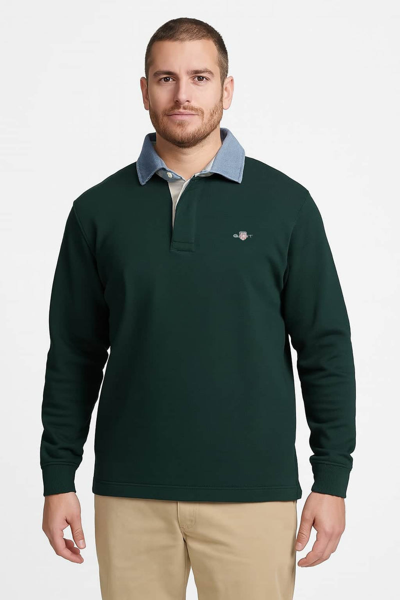 GANT Mens Regular Chambray Heavy Rugger Tartan Green Northern Ireland