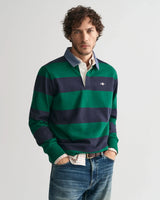 GANT Mens Regular Chambray Stripe Heavy Rugger Deep Forest Green