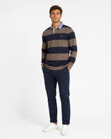 GANT Mens Regular Chambray Stripe Heavy Rugger Faded Taupe Northern