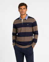 GANT Mens Regular Chambray Stripe Heavy Rugger Faded Taupe Northern