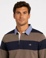 GANT Mens Regular Chambray Stripe Heavy Rugger Faded Taupe Northern