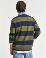 GANT Mens Regular Chambray Stripe Heavy Rugger Moss Green Northern