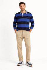 GANT Mens Regular Chambray Stripe Heavy Rugger Royal Blue Northern