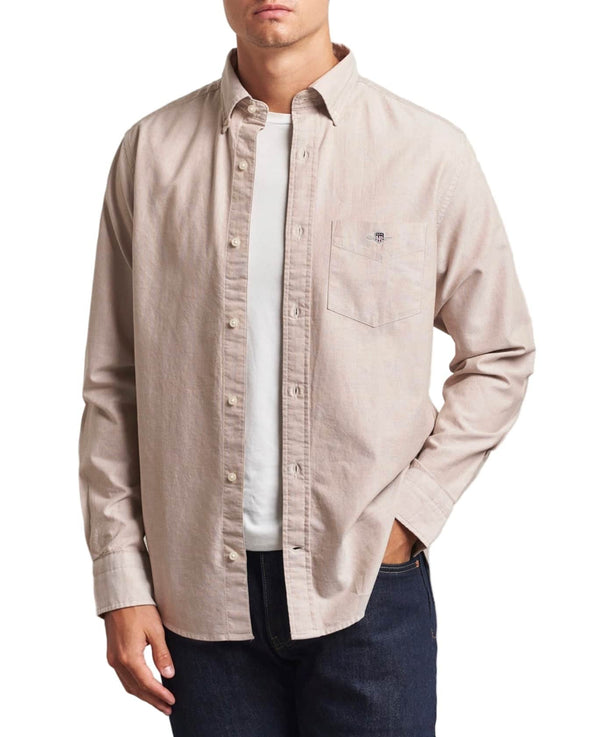 GANT Mens Regular Classic Oxford Shirt Warm Khaki Beige Northern