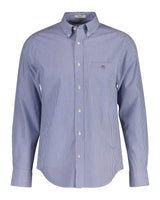 Gant Mens Regular Classic Poplin Banker Stripe Shirt College Blue