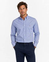 Gant Mens Regular Classic Poplin Banker Stripe Shirt College Blue