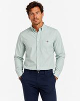 Gant Mens Regular Classic Poplin Banker Stripe Shirt Surplus Mint