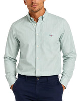 Gant Mens Regular Classic Poplin Banker Stripe Shirt Surplus Mint