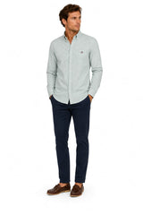 Gant Mens Regular Classic Poplin Banker Stripe Shirt Surplus Mint