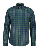 GANT Mens Regular Classic Poplin Check Shirt Forest Green Northern