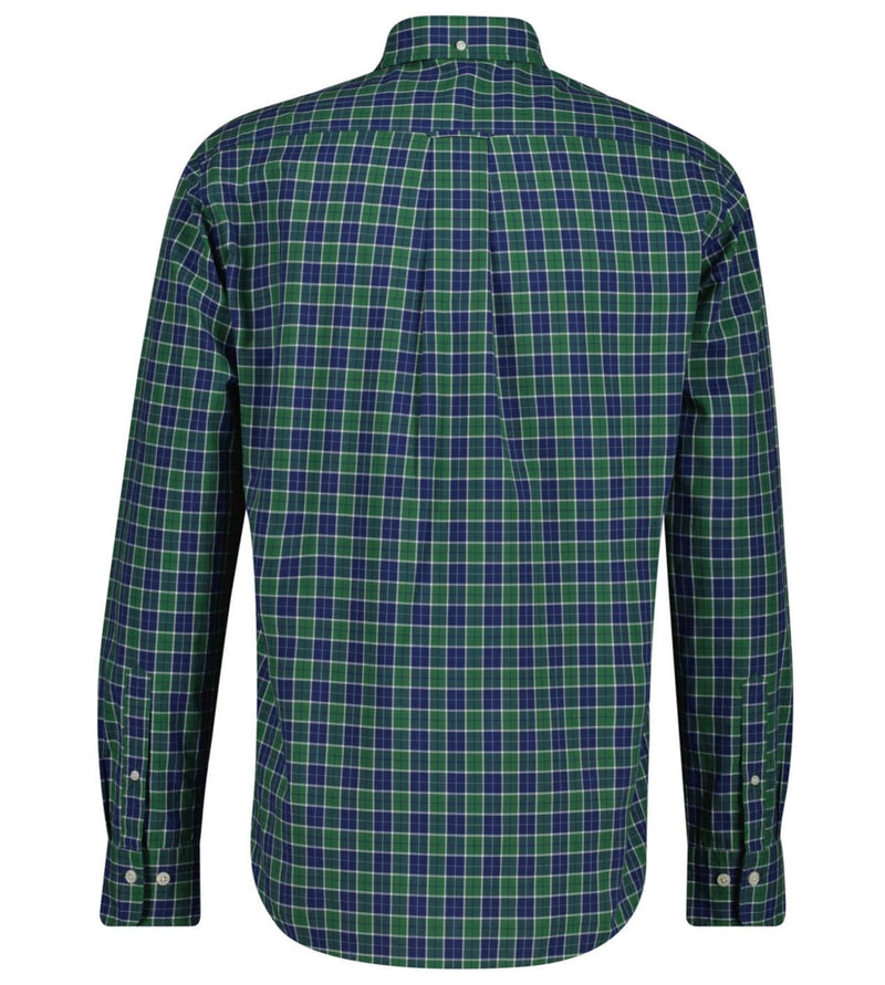 GANT Mens Regular Classic Poplin Check Shirt Forest Green Northern