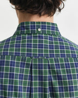 GANT Mens Regular Classic Poplin Check Shirt Forest Green Northern