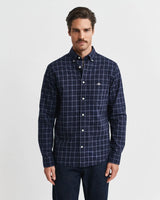 GANT Mens Regular Classic Poplin Check Shirt Persian Blue Northern