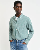 GANT Mens Regular Classic Poplin Gingham Shirt Deep Forest Green