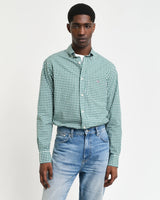 GANT Mens Regular Classic Poplin Gingham Shirt Deep Forest Green