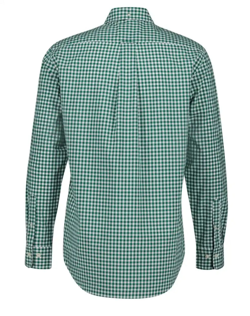 GANT Mens Regular Classic Poplin Gingham Shirt Deep Forest Green