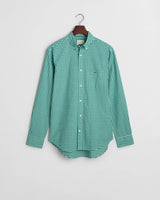 GANT Mens Regular Classic Poplin Gingham Shirt Deep Green Northern