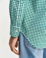 GANT Mens Regular Classic Poplin Gingham Shirt Deep Green Northern