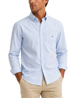 GANT Mens Regular Classic Poplin Gingham Shirt Light Blue Northern