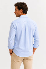GANT Mens Regular Classic Poplin Gingham Shirt Light Blue Northern