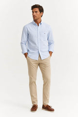 GANT Mens Regular Classic Poplin Gingham Shirt Light Blue Northern