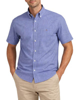GANT Mens Regular Classic Poplin Gingham SS Shirt College Blue