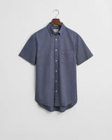 GANT Mens Regular Classic Short Sleeve Oxford Shirt Persian Blue