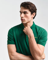 GANT Mens Regular Contrast Pique Polo Deep Forest Green Northern