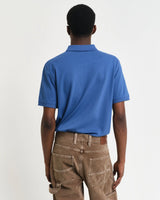 GANT Mens Regular Contrast Pique Polo Vintage Blue Northern Ireland