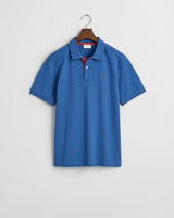 GANT Mens Regular Contrast Pique Polo Vintage Blue Northern Ireland