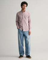GANT Mens Regular Fit Banker Stripe Poplin Shirt wine Red Northern