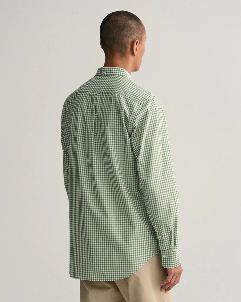 GANT Men’s Regular Fit Gingham Broadcloth Shirt Leaf Green
