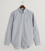 GANT Mens Regular Fit Microcheck Poplin Shirt Dove Blue Northern