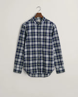 GANT Mens Regular Fit Poplin Checked Shirt Classic Blue Northern