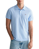 GANT Mens Regular Fit Shield Piqué Polo Shirt Capri Blue Northern