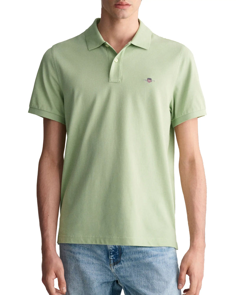 GANT Men’s Regular Fit Shield Pique Polo Shirt Milky Matcha