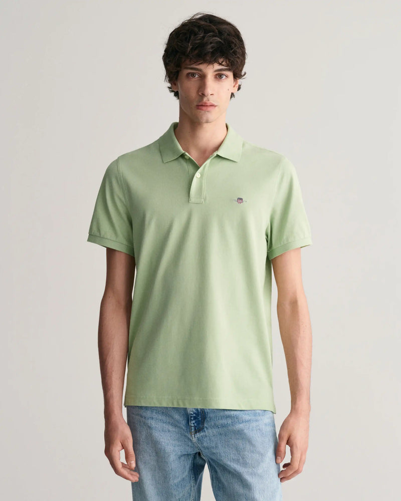 GANT Men’s Regular Fit Shield Pique Polo Shirt Milky Matcha