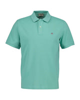 GANT Mens Regular Fit Shield Polo Shirt Muted Turquoise Northern