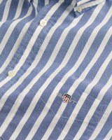 GANT Men’s Regular Fit Wide Striped Poplin Shirt College Blue