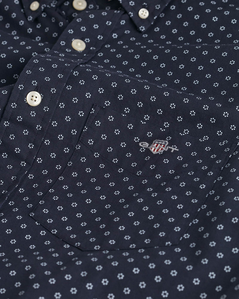 GANT Mens Regular Micro Print Shirt Evening Blue Northern Ireland