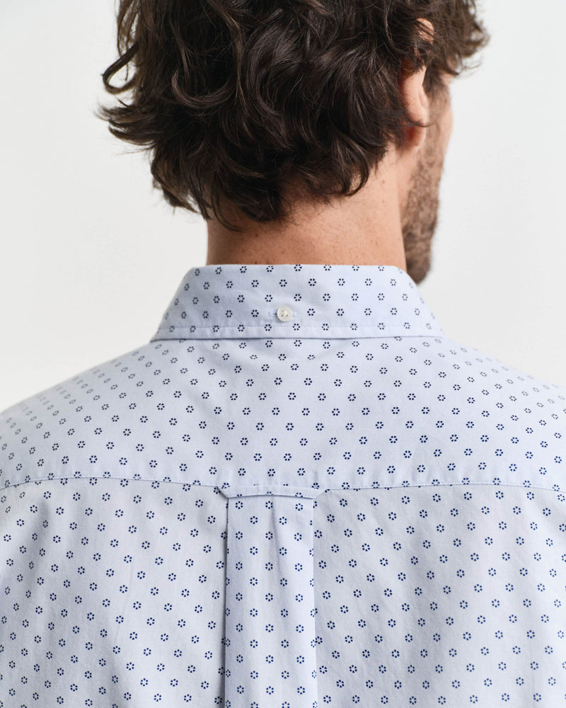 GANT Mens Regular Micro Print Shirt Light Blue Northern Ireland