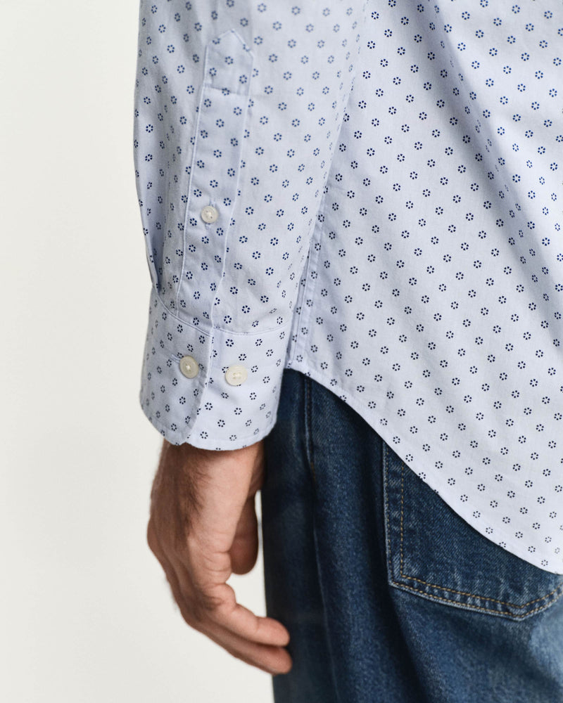 GANT Mens Regular Micro Print Shirt Light Blue Northern Ireland