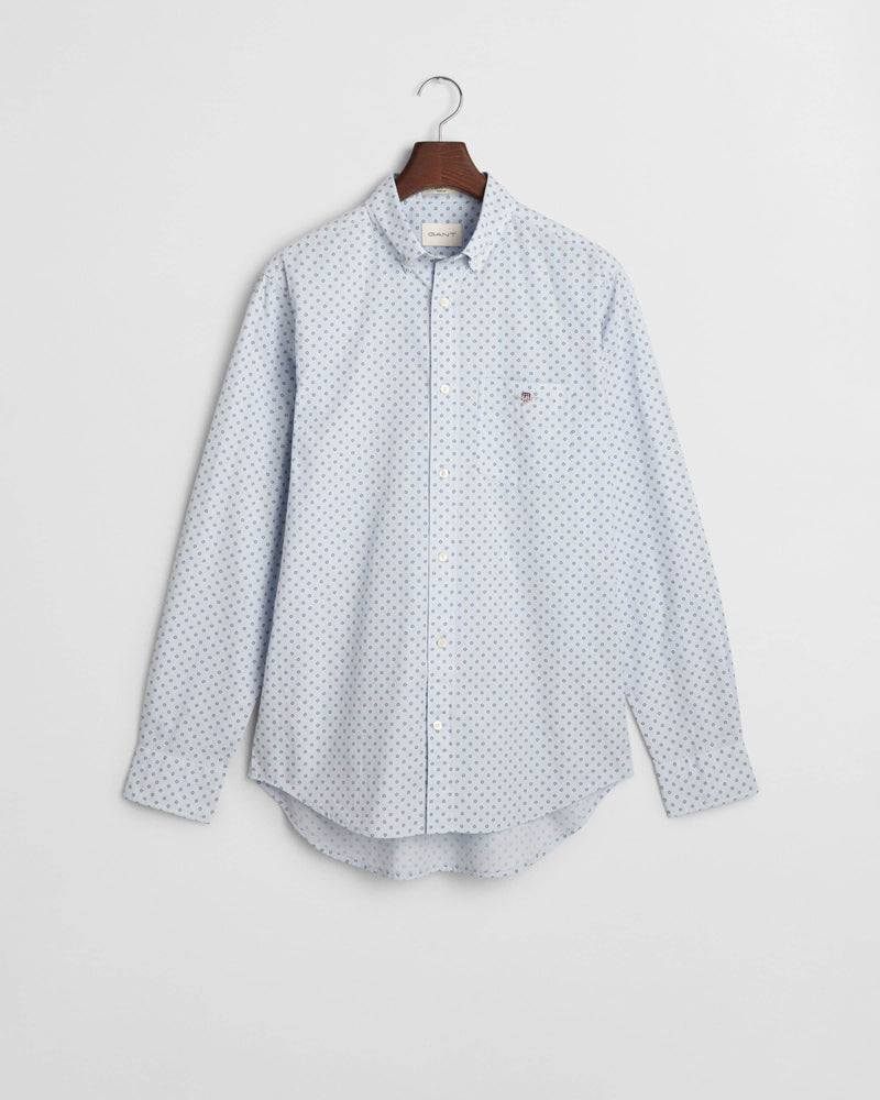 GANT Mens Regular Micro Print Shirt Light Blue Northern Ireland