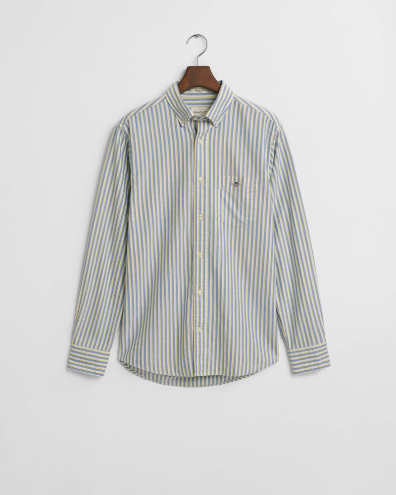 GANT Mens Regular Oxford Stripe Shirt Rich Blue Northern Ireland