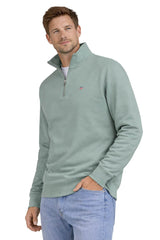 GANT Mens Regular Shield Half Zip Sweatshirt Ceramic Grey Northern